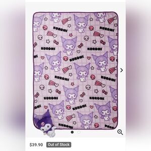 Kuromi  Sanrio Throw Blanket Purple All Over Print 46 X 60